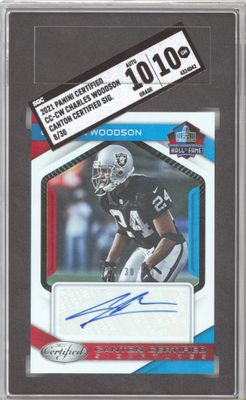 2021 Panini Certified CC-CW Charles Woodson Canton Certified Signatures /30 SGC 10-10