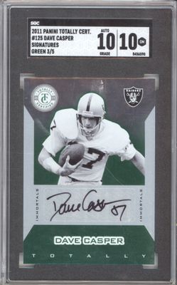 2011 Panini Totally Certified 125 Dave Casper Signatures Green /5 SGC 10-10