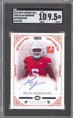 2022 Onyx Vintage Coll. CABR Bijan Robinson Auto Blue Ink SGC 10-9.5