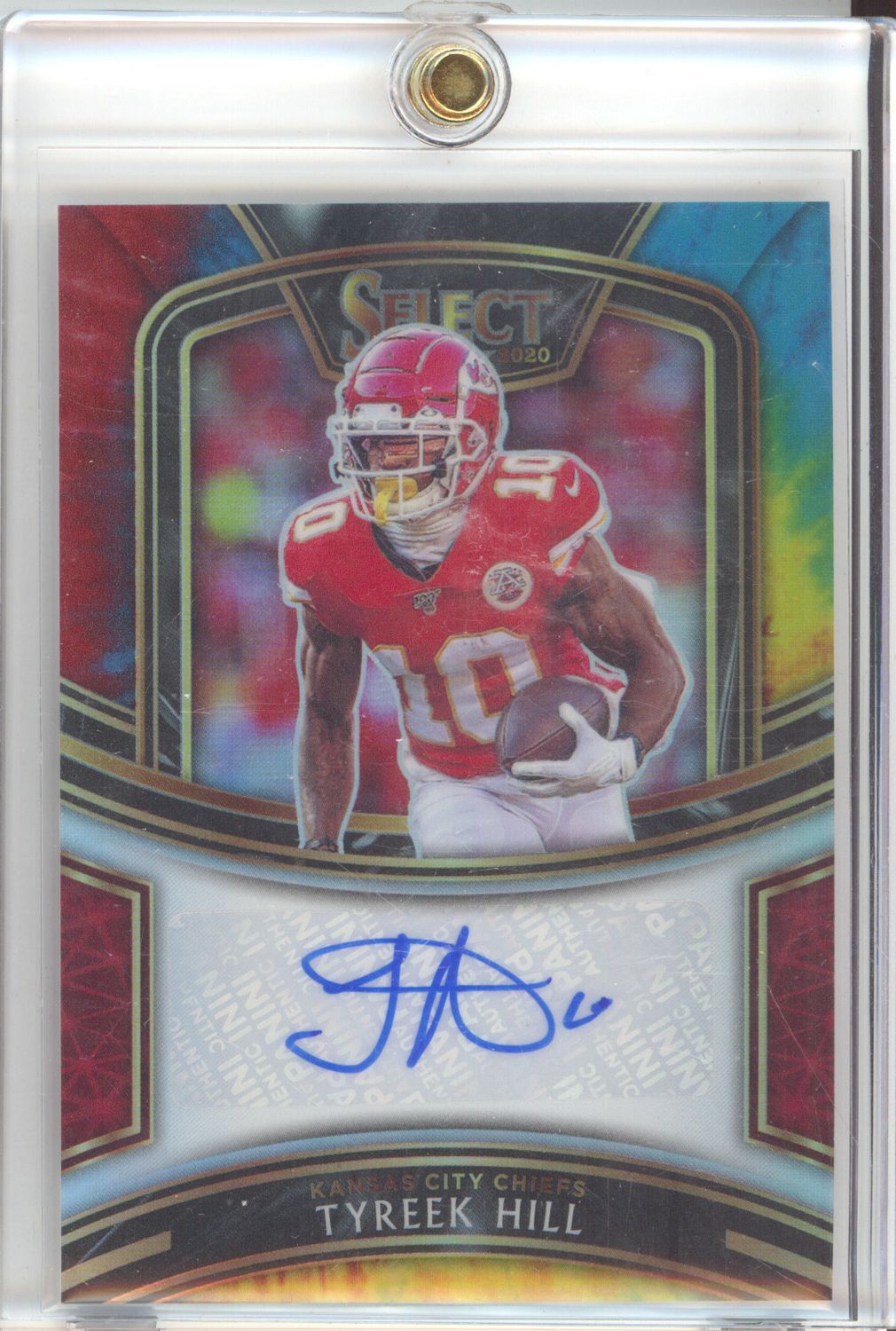 2020 Panini Select #SL-THI Tyreek Hill Tye-Dye Autograph #/25