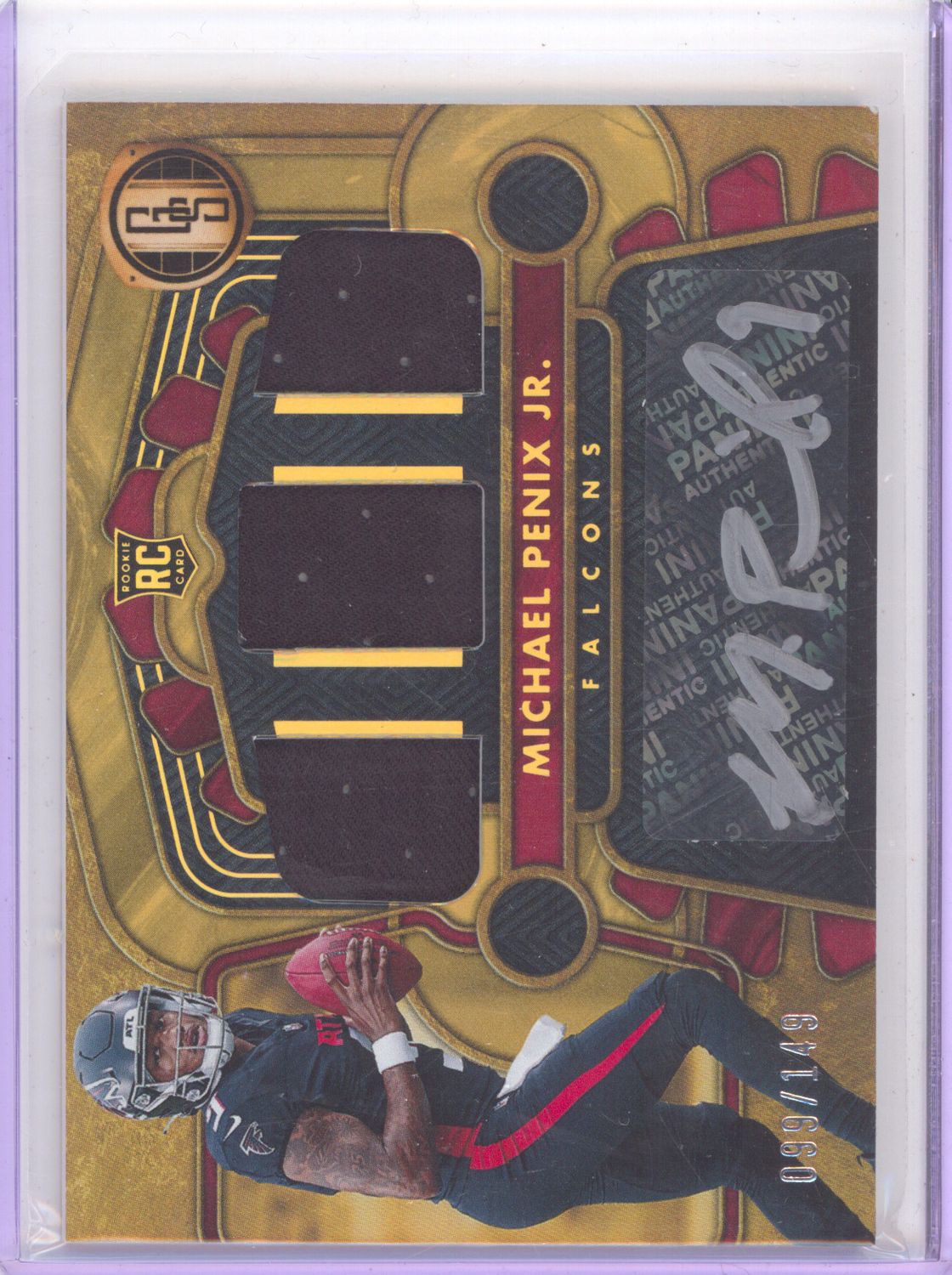 2024 Panini Gold Standard #2 Michael Penix Jr. Triple Patch Autograph