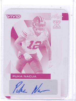 2023 Leaf Vivid #BA-PN1 Puka Nacua Magenta Printing Plate Autograph 1/1