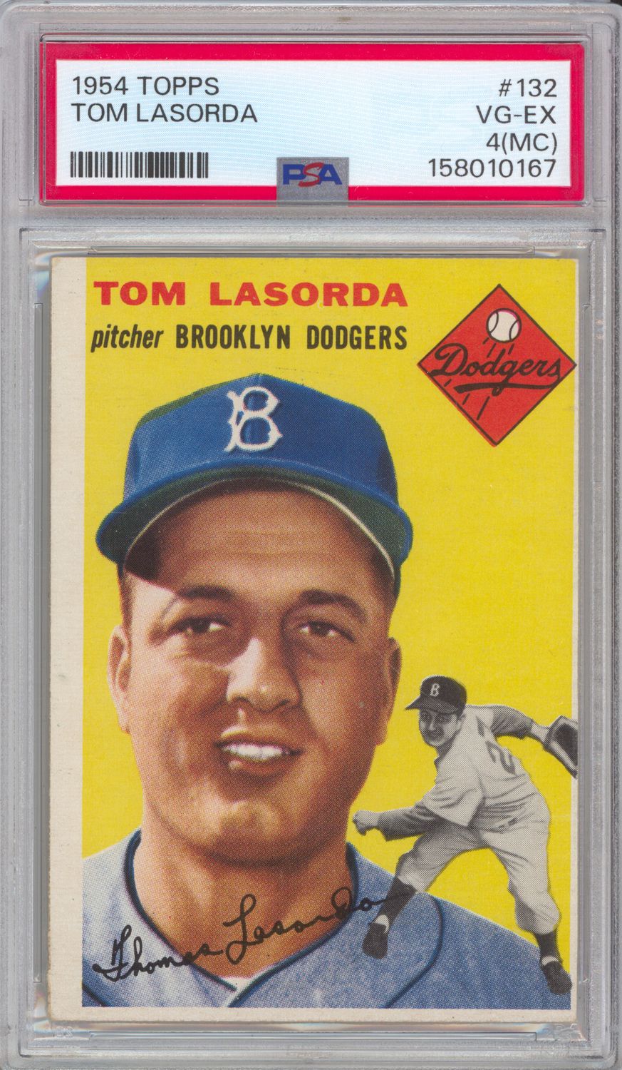 1954 Topps 132 Tom Lasorda PSA 4