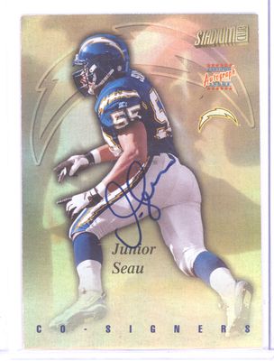 1997 Stadium Club #CO99 Junior Seau Bill Romanski Co Signers Autographs