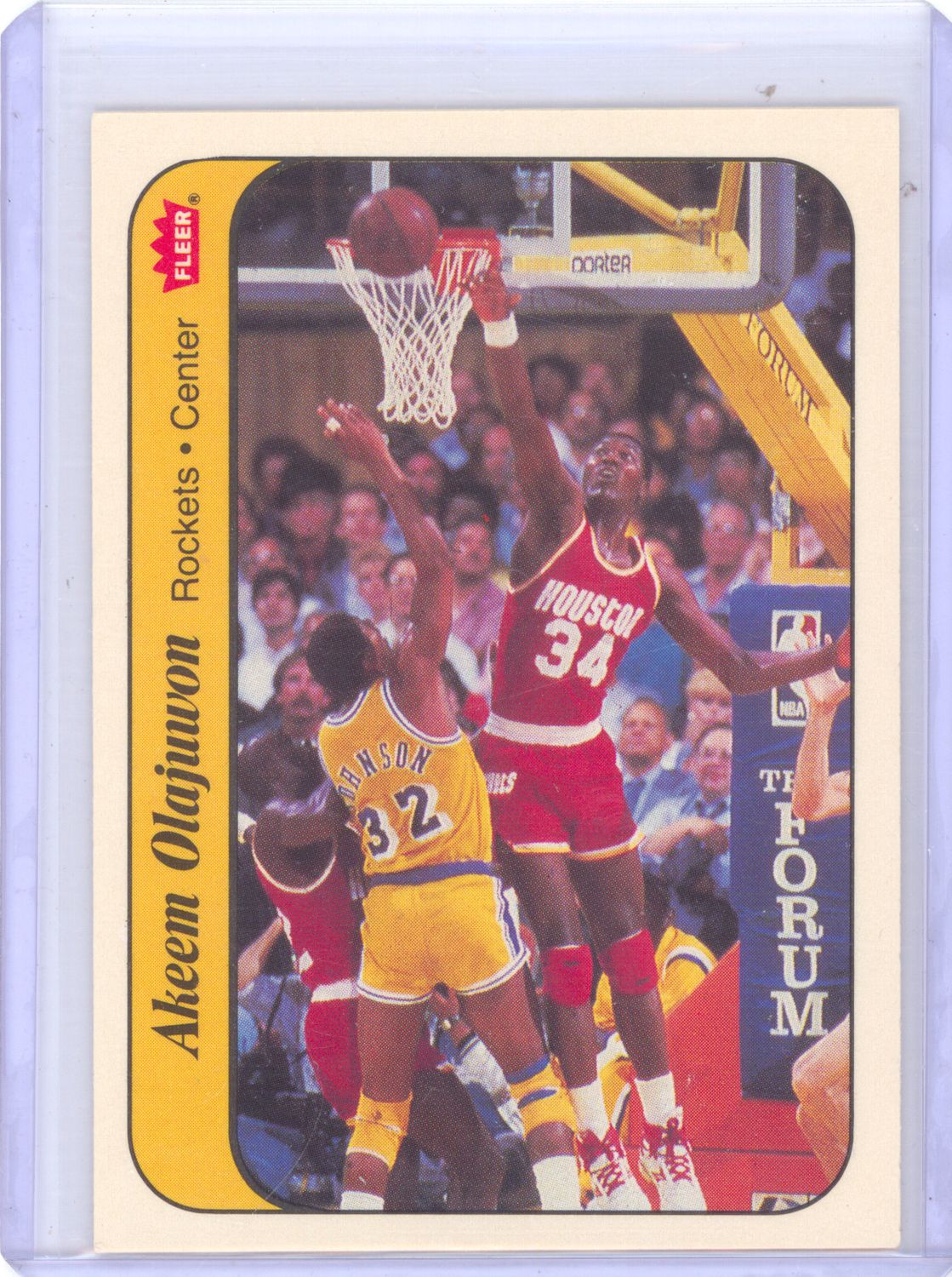 1986 Fleer #9 Akeem Olajuwon