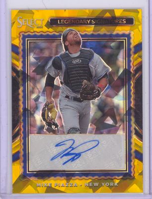 2025 Panini Select #LS-MP Mike Piazza Legendary Signatures Gold Ice #/10