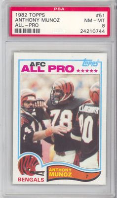 1982 Topps #51 Anthony Munoz AFC All Pro PSA 8