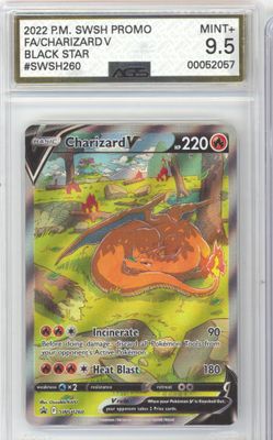 Charizard V - SWSH260 - SWSH: Sword &amp; Shield Promo Cards (SWSD) AGS 9.5 (9/9)