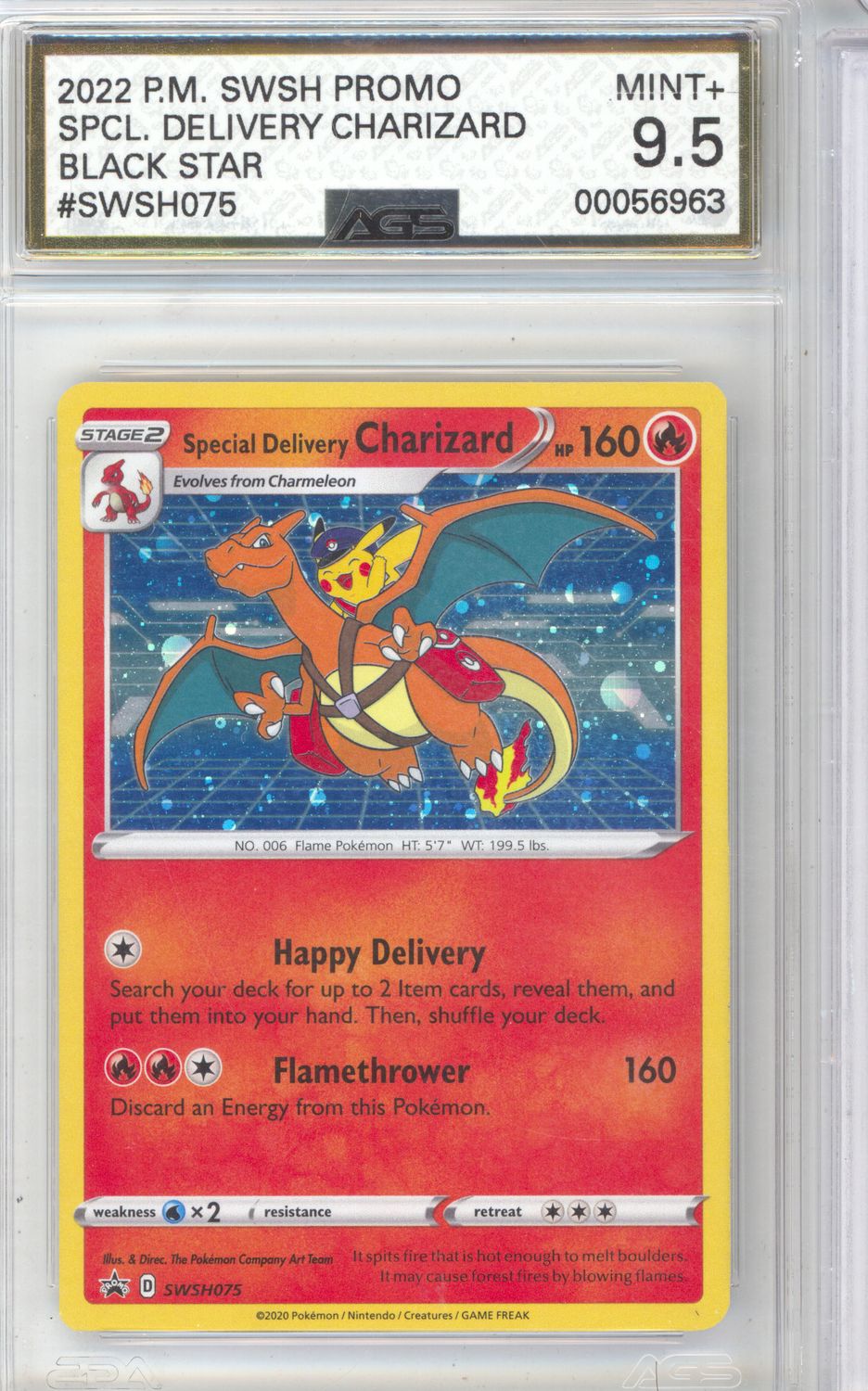 Special Delivery Charizard - SWSH075 - SWSH: Sword &amp; Shield Promo Cards (SWSD) AGS 9.5
