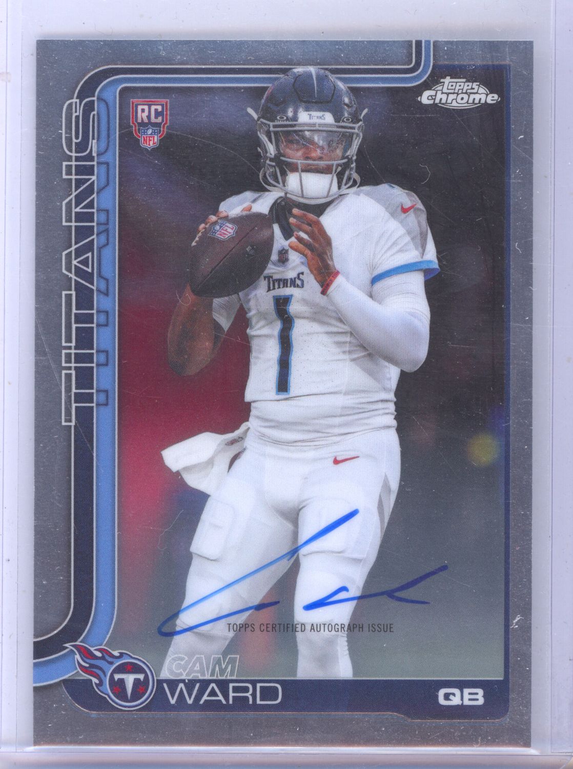 2025 Topps Chrome Football #RA-CWA Cam Ward Rookie Autograph