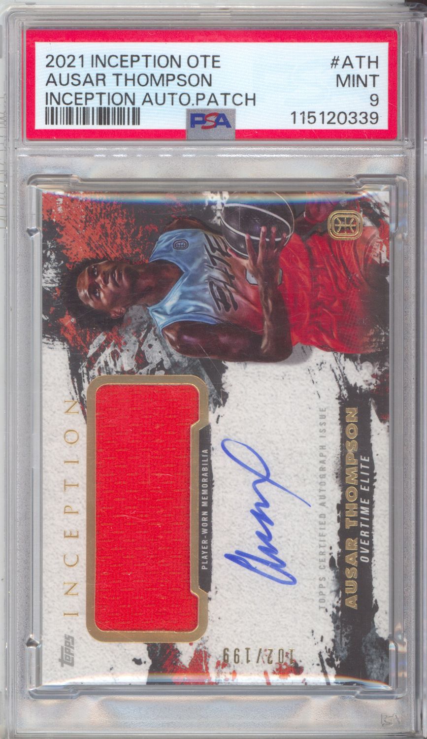 2021 Topps Inception One #IAPC-ATH Ausar Thompson Inception Autograph Relic #/199 PSA 9