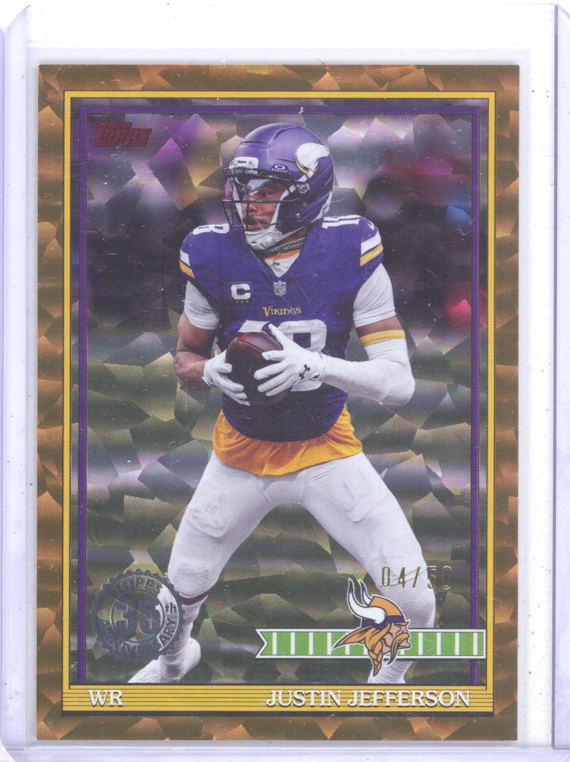 2026 Topps 91TF-38 Justin Jefferson Gold Crackle 35th /50