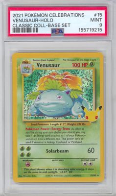 2021 Pokemon Celebrations Classic Collection #15 Venusaur-Holo PSA 9