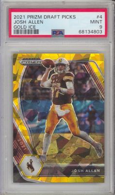 2021 Panini Prizm Draft Picks - #4 Josh Allen Gold Ice PSA 9