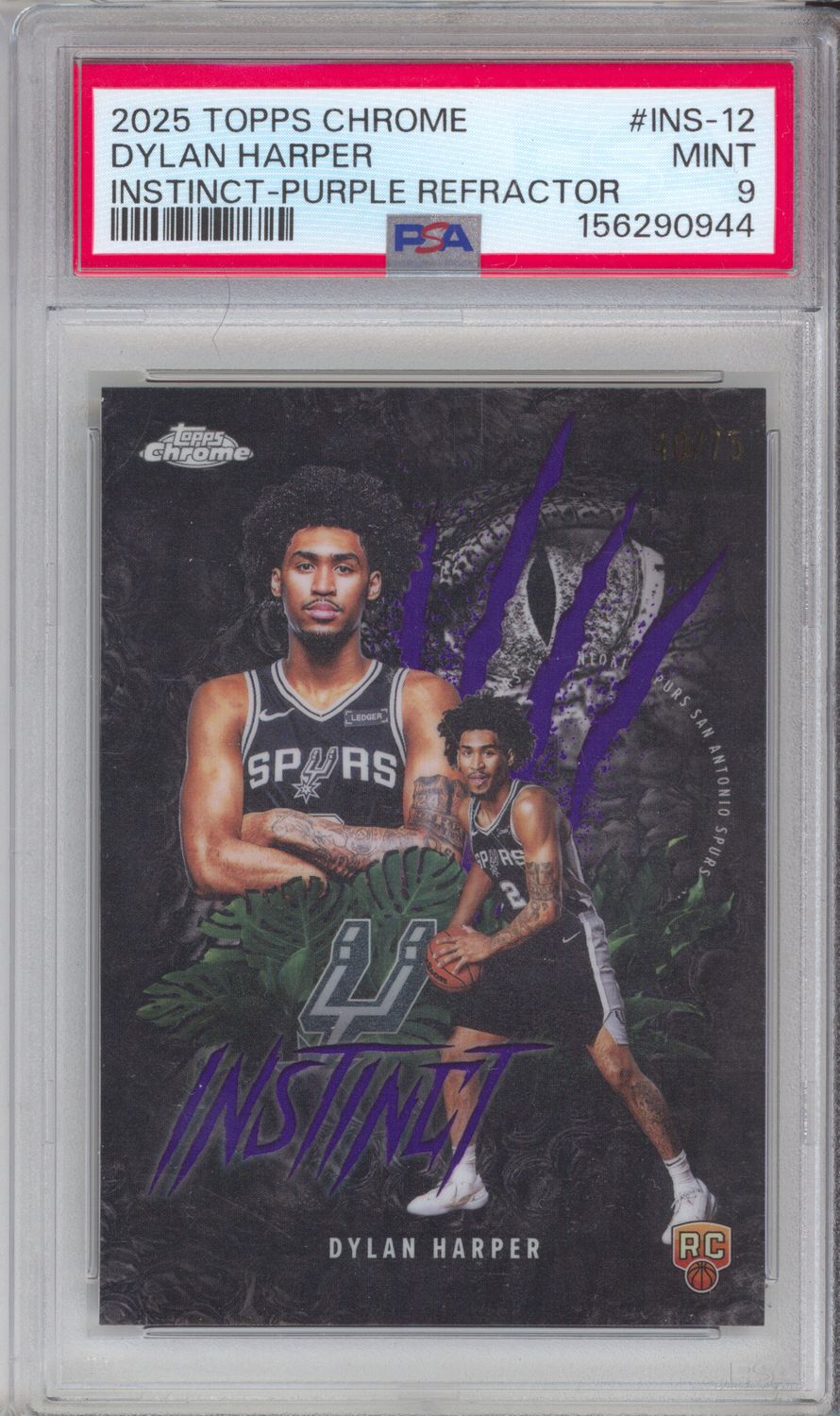 2025 Topps Chrome INS-12 Dylan Harper Instinct Purple /75 PSA 9