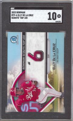 2023 Bowman Chrome #BTP-6 Elly De La Cruz Bowman Scouts Top 100 SGC 10