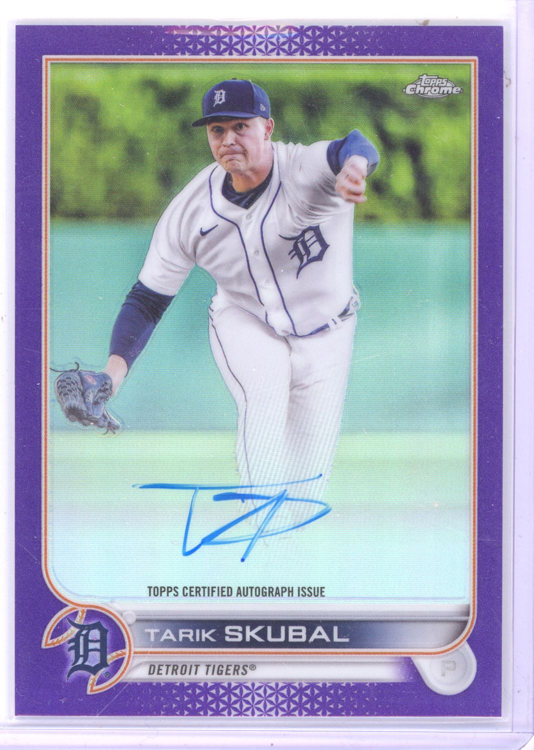 2022 Topps Chrome #CVA-Ts Tarik Skubal Purple Refractor Autograph #/250