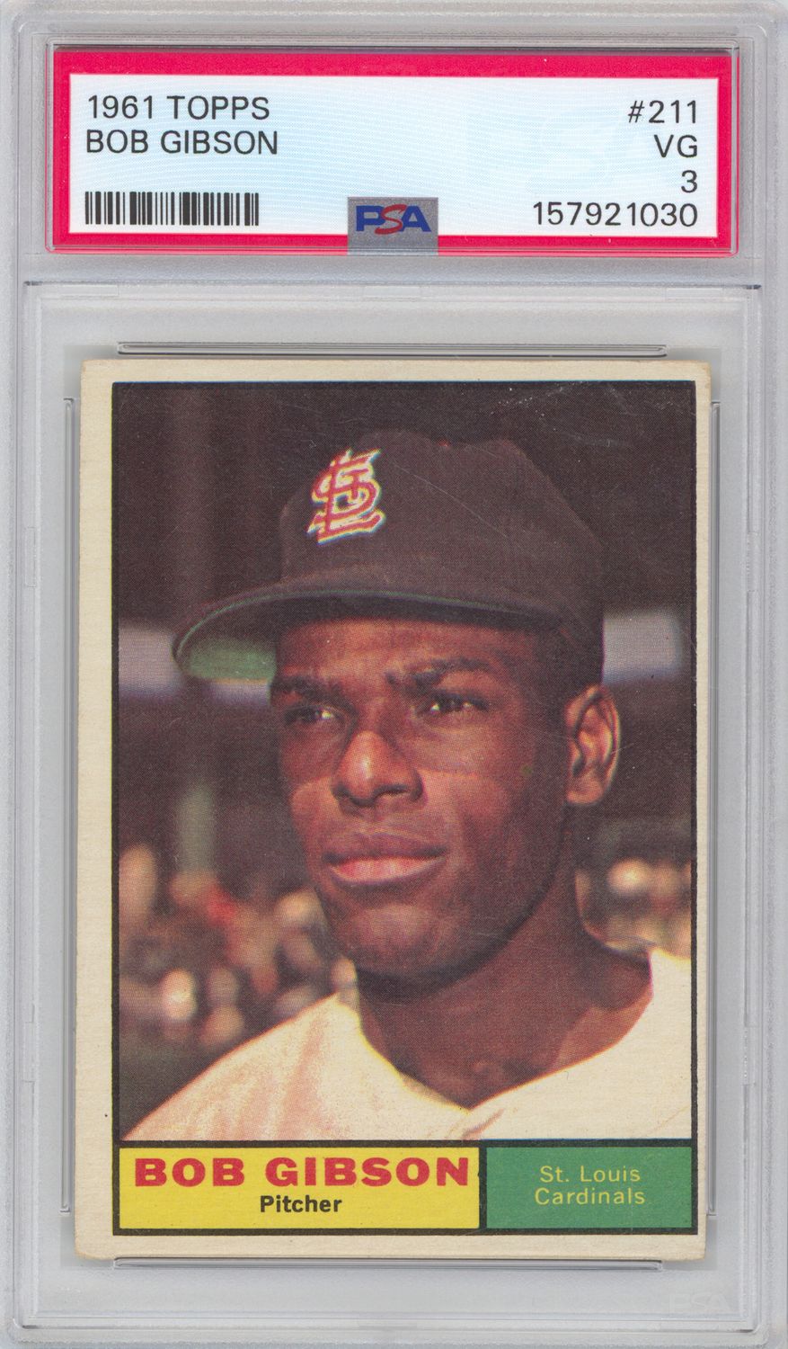1961 Topps #211 Bob Gibson PSA 3