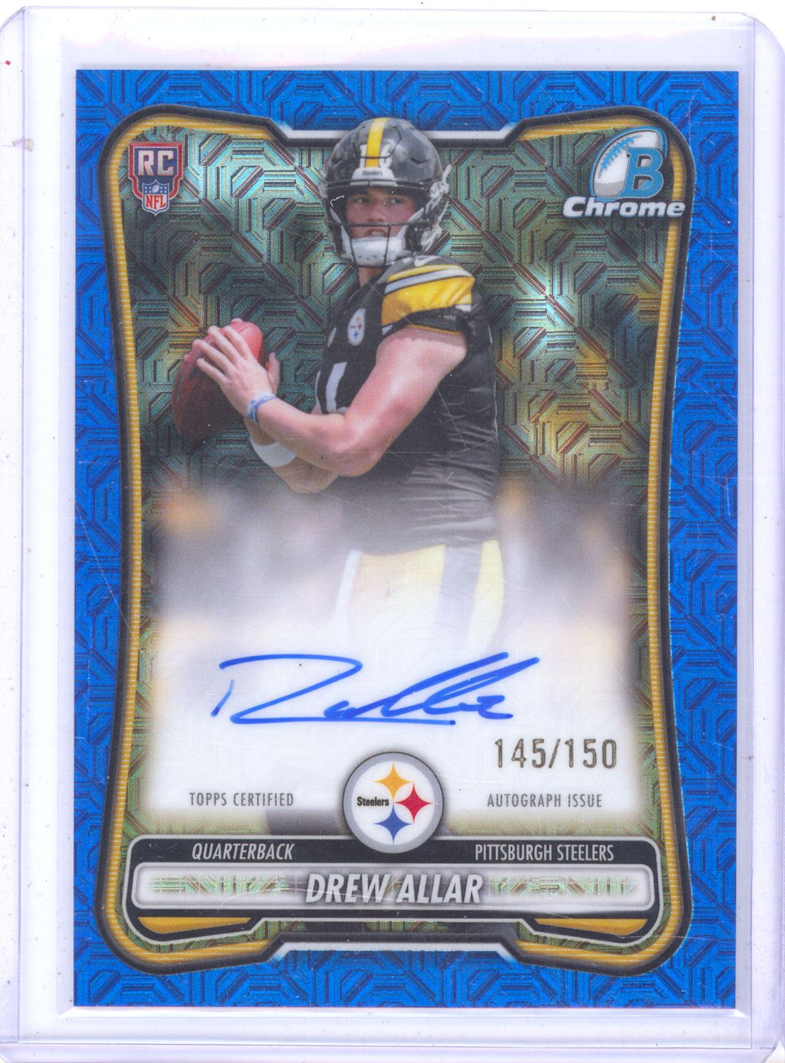 2026 Bowman Football BCRA Drew Allar Rookie Auto Blue Mega /150