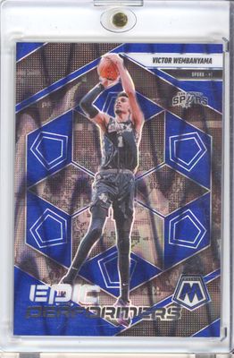 2024-25 Panini Mosiac #1 Victor Wembanyama Epic Performers Blue Seismic #/149
