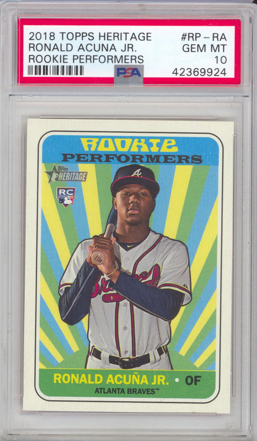 2918 Topps Heritage #RP-RA Ronald Acuna Jr. Rookie Performers PSA 10