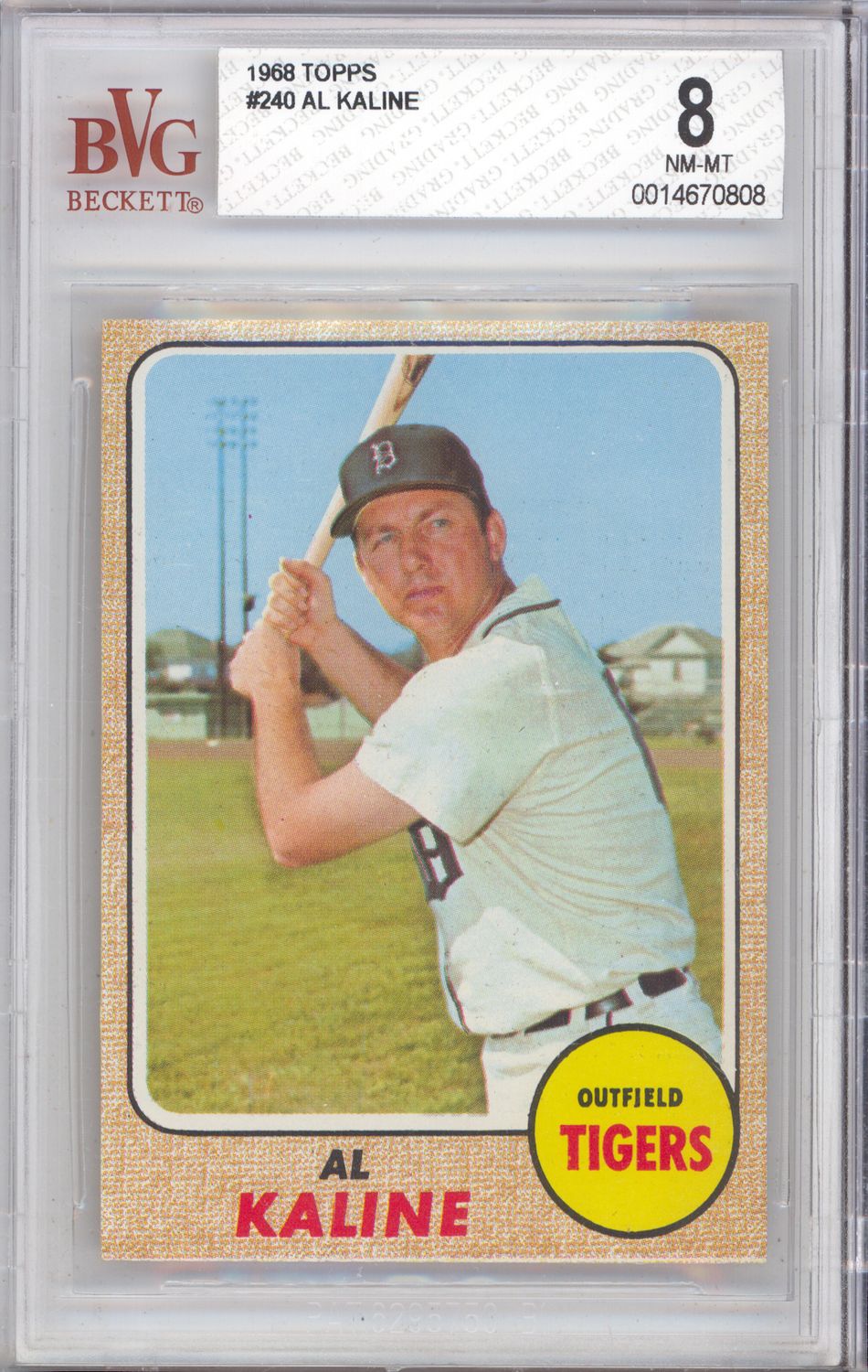 1968 Topps #240 Al Kaline BVG 8
