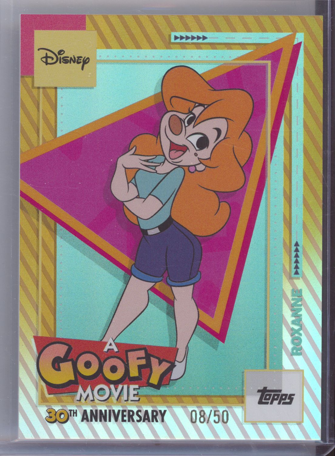 2026 Topps Chrome #AGM-4 A Goofy Movie Roxanne Gold Refractor #/50