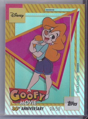 2026 Topps Chrome #AGM-4 A Goofy Movie Roxanne Gold Refractor #/50
