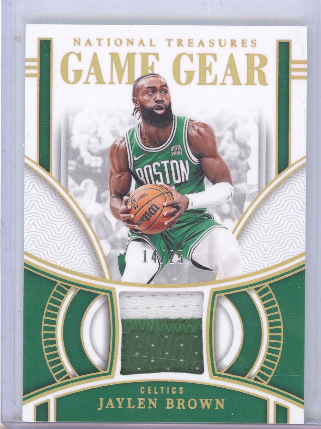 2023 Panini National Treasures #GG-BRW Jaylen Brown Game Gear #/25