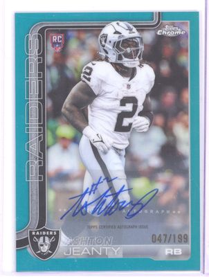 2025 Topps Chrome #RA-AJ Ashton Jeanty Aqua Refractor Autograph #/199