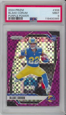 2024 Panini Prizm #308 Blake Corum Purple Power #/49 PSA 9