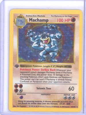 Machamp - 8/102 (Base Set Shadowless) - Deck Exclusives (PR) - LP (10/29)