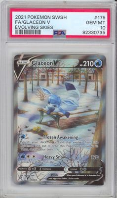 Glaceon V (Alternate Full Art) - SWSH07: Evolving Skies (SWSH07) PSA 10