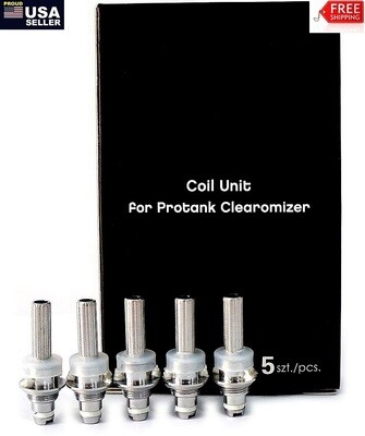 Kangertech Single Coil Unit for Protank 1 and 2 , EVOD , Unitank. 1.5, 2.2, 2.5 Ohm. 10 Coils (2 packs of 5 each)