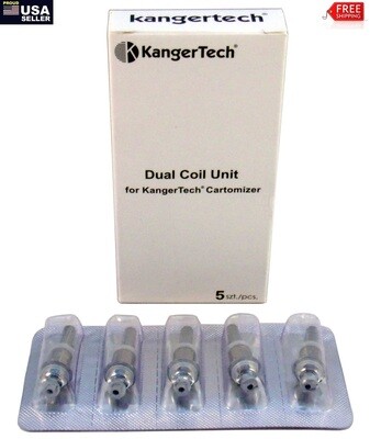 Kangertech Dual Coil Unit Protank 3 mini EVOD2 T3D Aerotank. 0.8, 1.0 Ohm. 10 Coils (2 packs of 5 each)