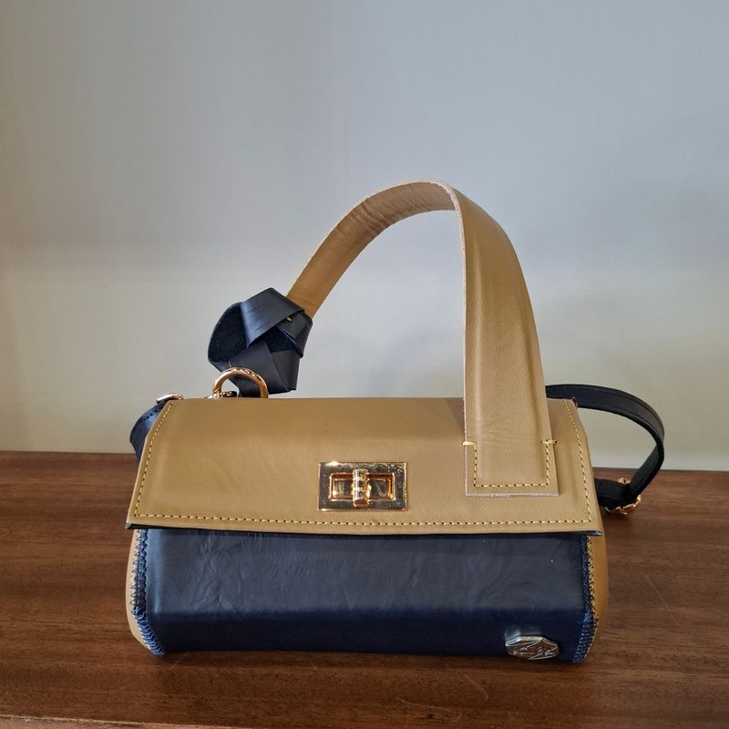 SHIBUMI BLUE AND CARMEL LEATHER