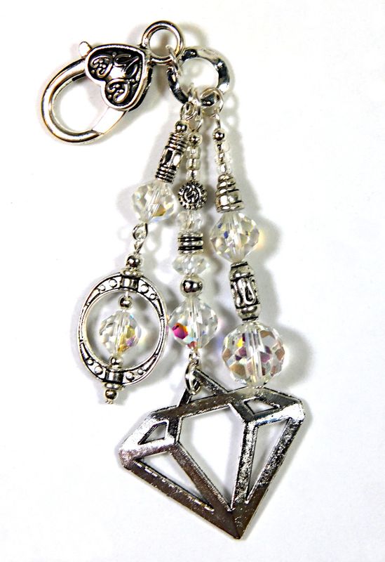 Silver Open Gem Purse Charm