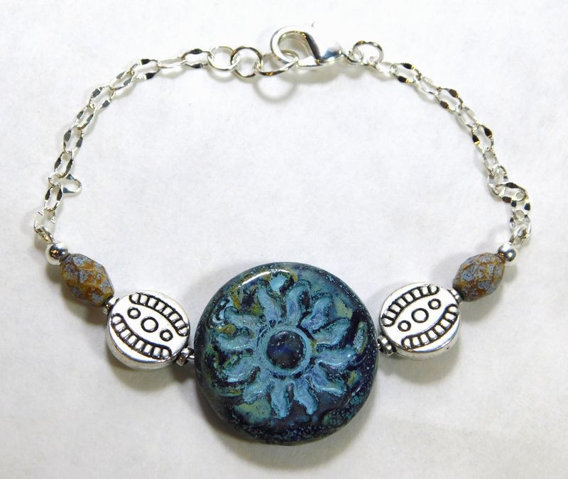 Silver Southwest Sun Bracelet