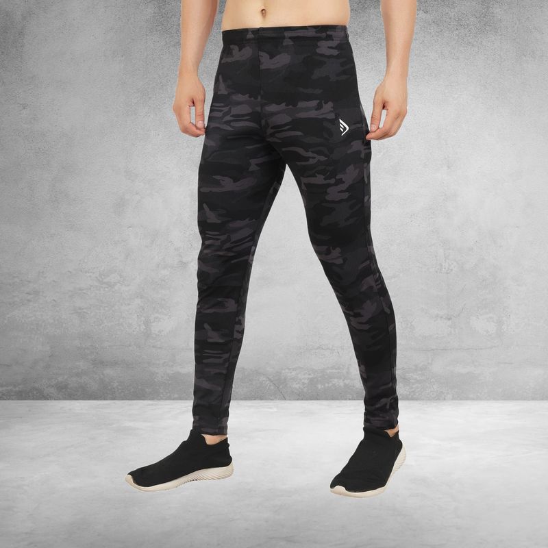Army Style Lycra Stretchable Regular Fit Track Pants for Mens (Dark Grey)