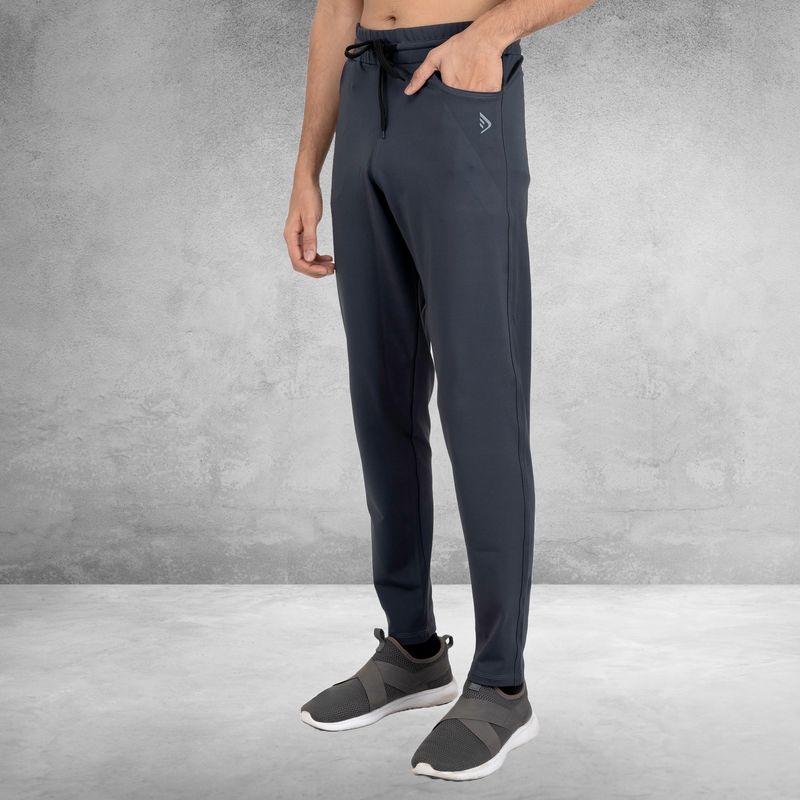 Taiwan Stretchable Track Pants with D Pocket and Zip Pocket for Men (Dark Grey)