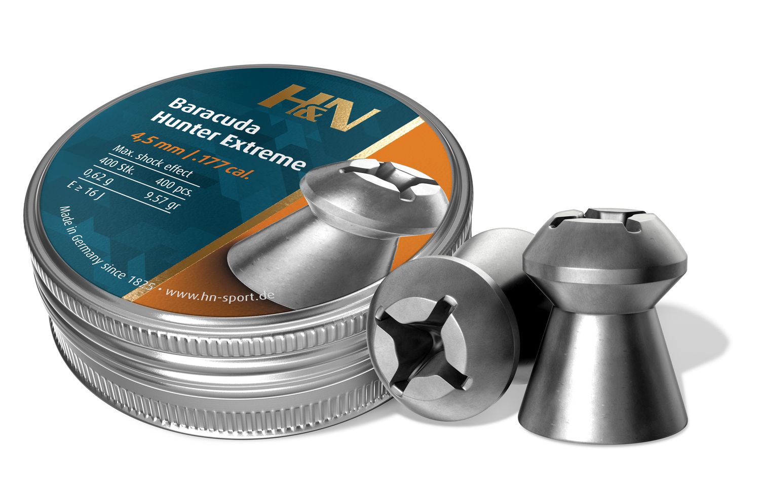H&amp;N Baracuda Hunter Extreme .177 Pellets Tin of 400