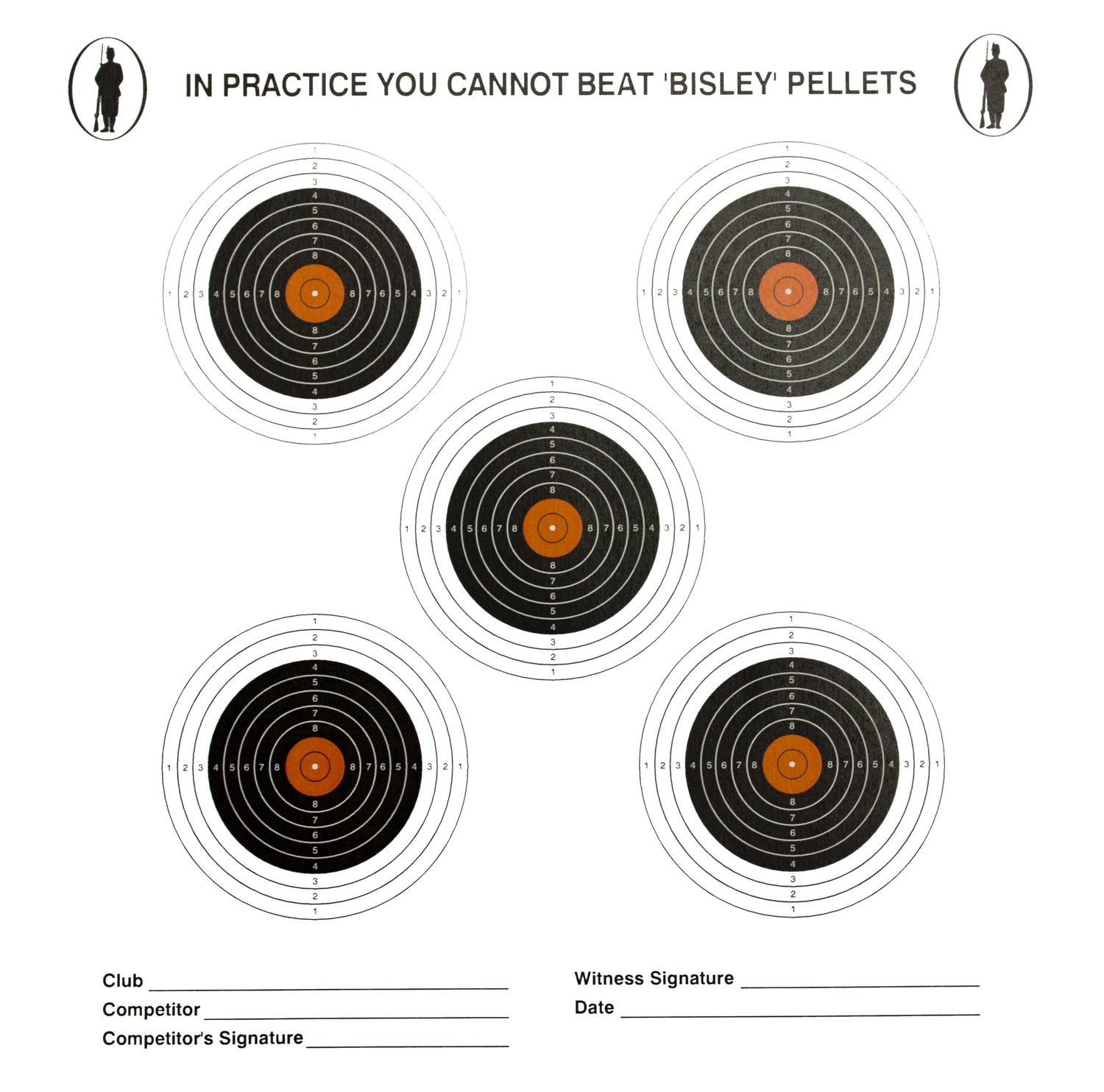 17cm Five Targets Economy Card Grade 2 Pack of 100