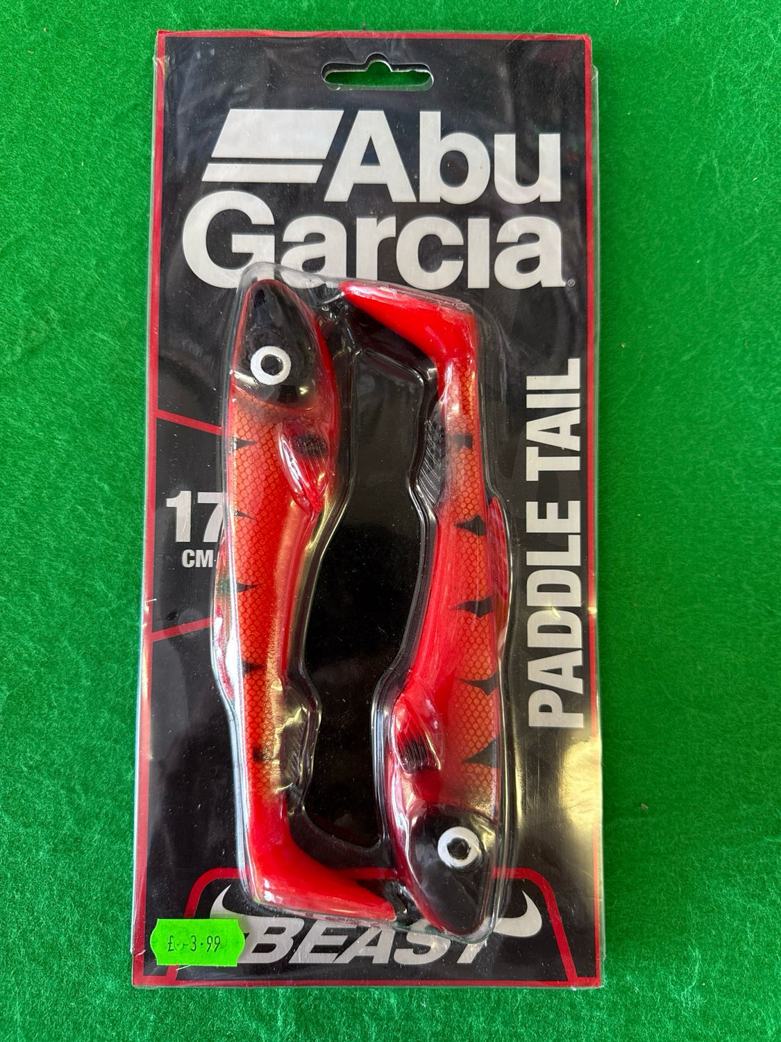 Abu Garcia Beast 170mm twin pack, model: Paddle Tail, Colour: Red Tiger