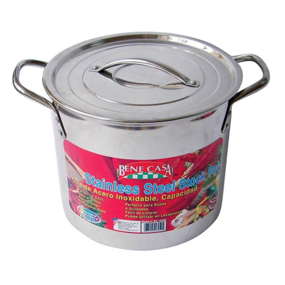 BENE CASA 16QT Stock Pot in Stainless Steel
