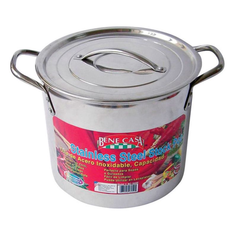 BENE CASA 16QT Stock Pot in Stainless Steel