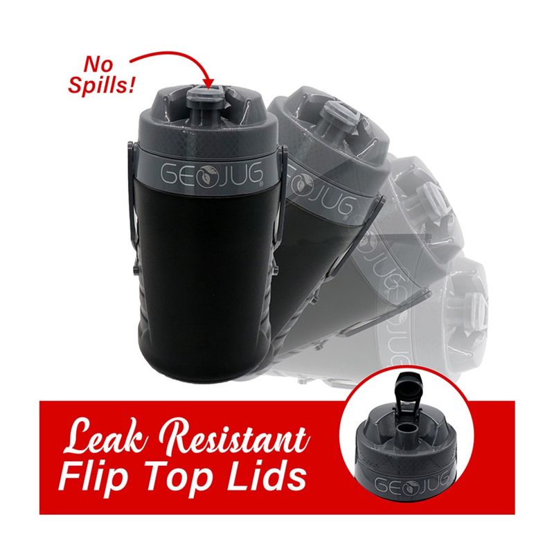 BRENTWOOD 3 Piece GeoJug Sports Water Jug Set in Black &amp; Gray