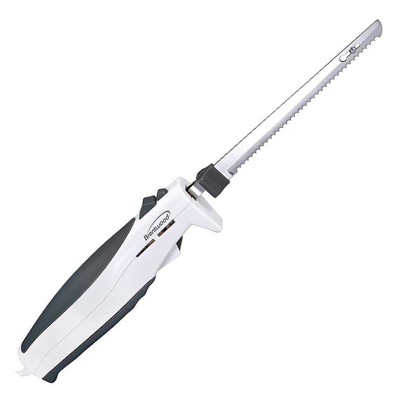 BRENTWOOD 7 Inch Electric Carving Knife in White