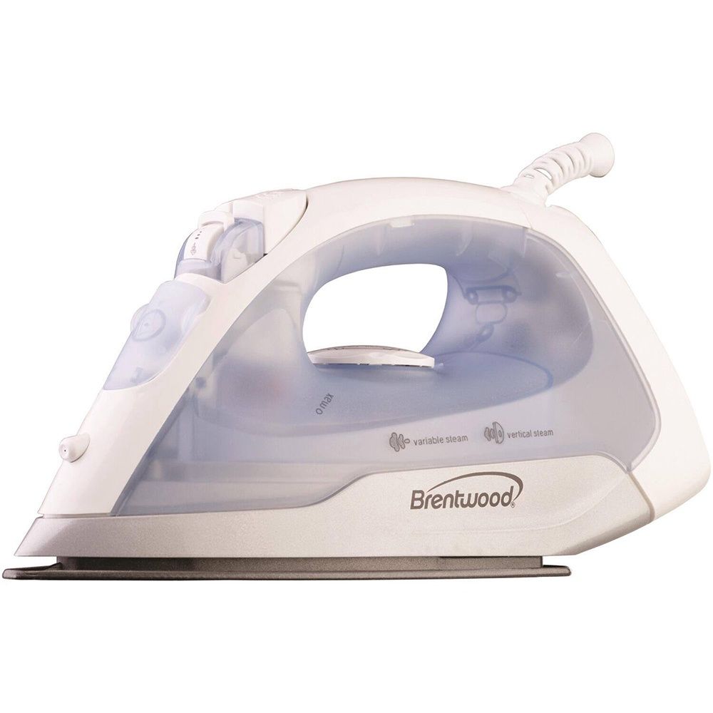 BRENTWOOD Non Stick Steam Iron in White