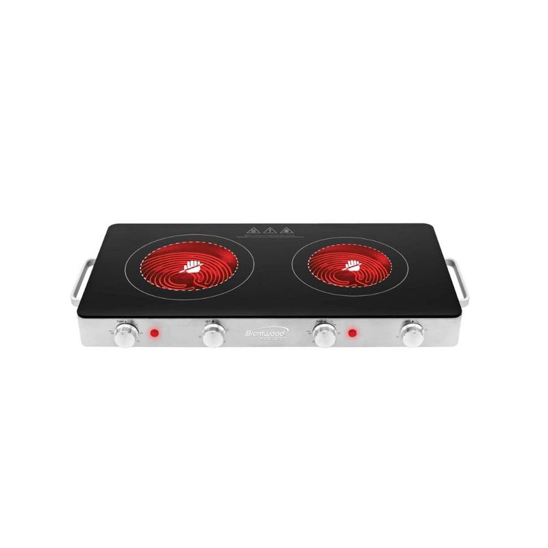 BRENTWOOD Double Infrared Electric Countertop Burner,1800-Watt