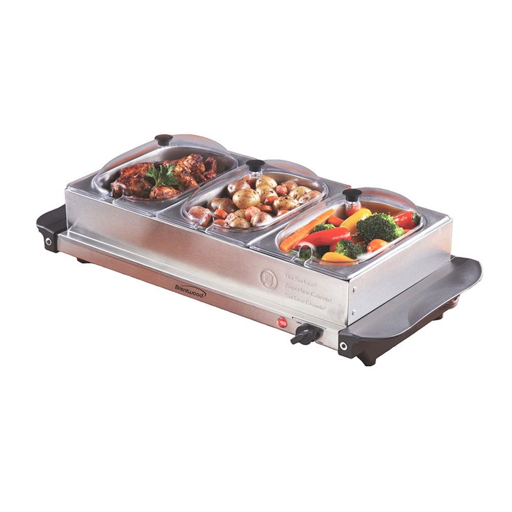 BRENTWOOD Triple Buffet Warming Tray
